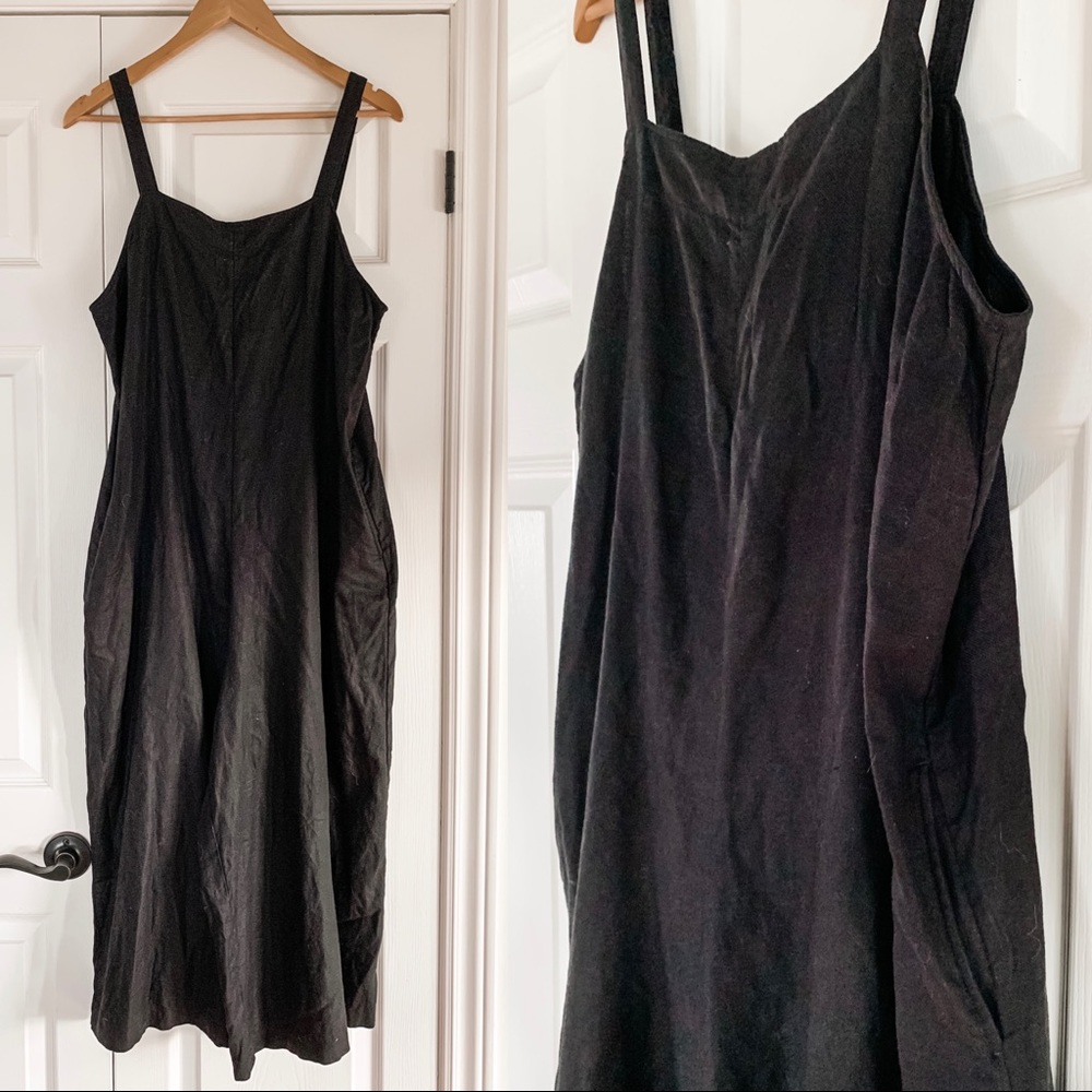Paper-bag Black Linen Romper